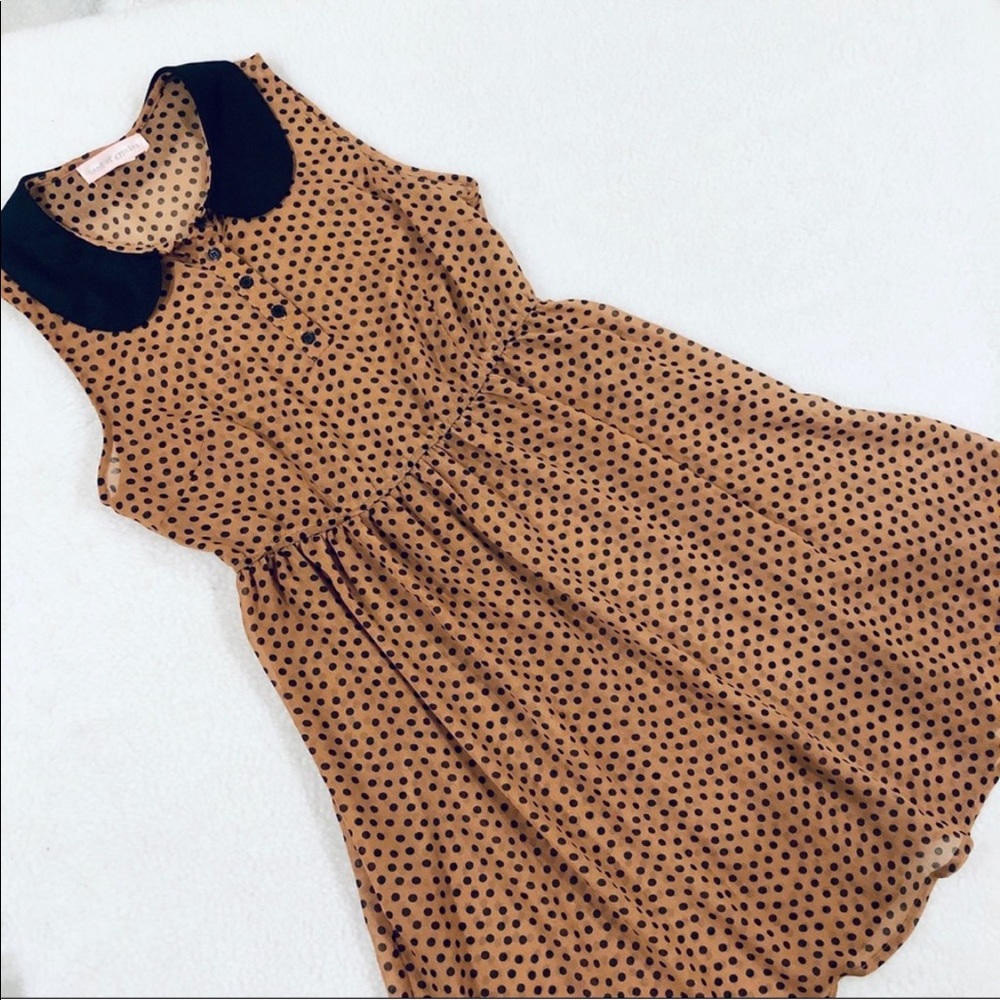 BAND OF GYPSIES Sheer Dot Sleeveless Dress Small